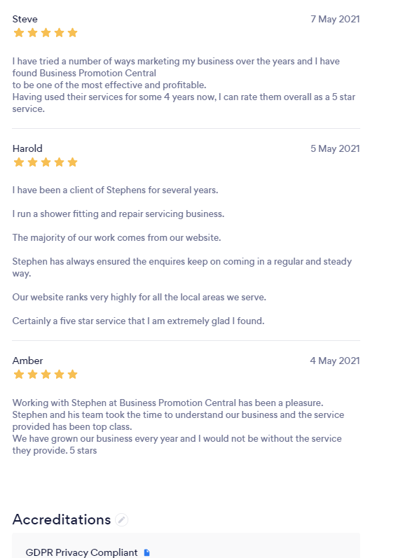 Stephen Wilk Reviews & Testimonials -Business Promotion Central